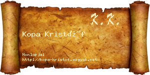 Kopa Kristóf névjegykártya