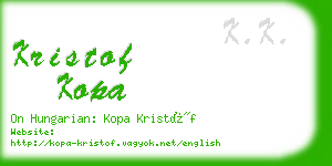 kristof kopa business card